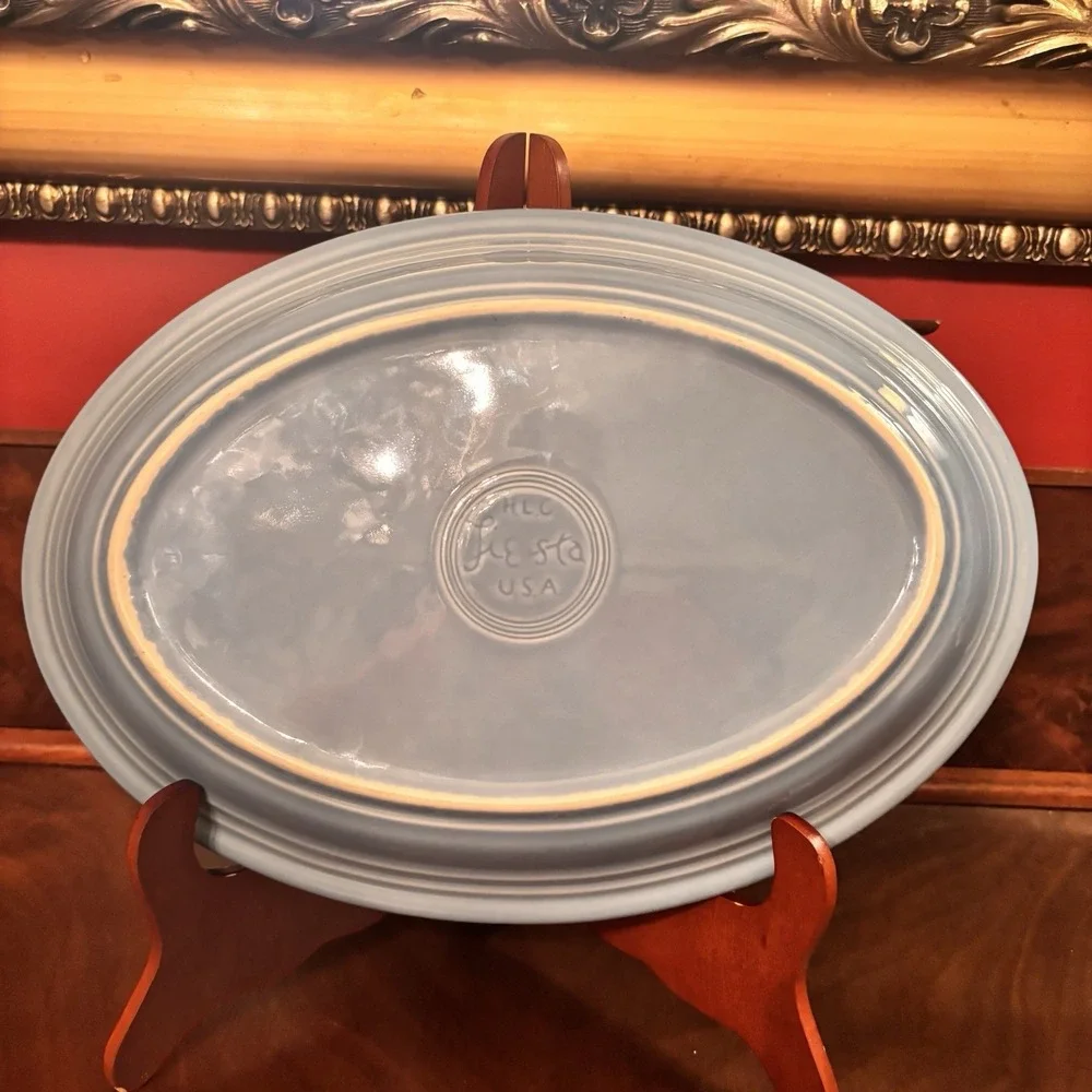 Vintage Fiesta HLC USA Oval Serving Platter Light‎ Blue Fiestaware 13
